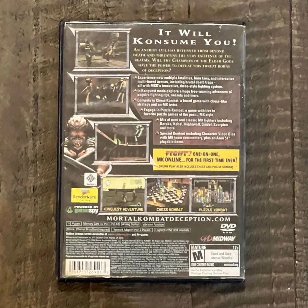 Mortal Kombat Deception Sony Playstation 2 PS2 Video Game Black Label - 2004